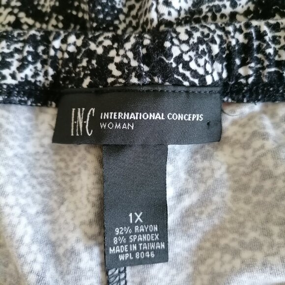 INC International Concept Womens Black White Mid Rise Snakeskin Legging Size 1X - Picture 5 of 6
